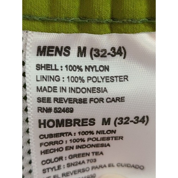 Sand N Sun Mens (M) Sage Green and Orange w/Drawstring Waist & Lined Swim Trunks - Picture 7 of 8